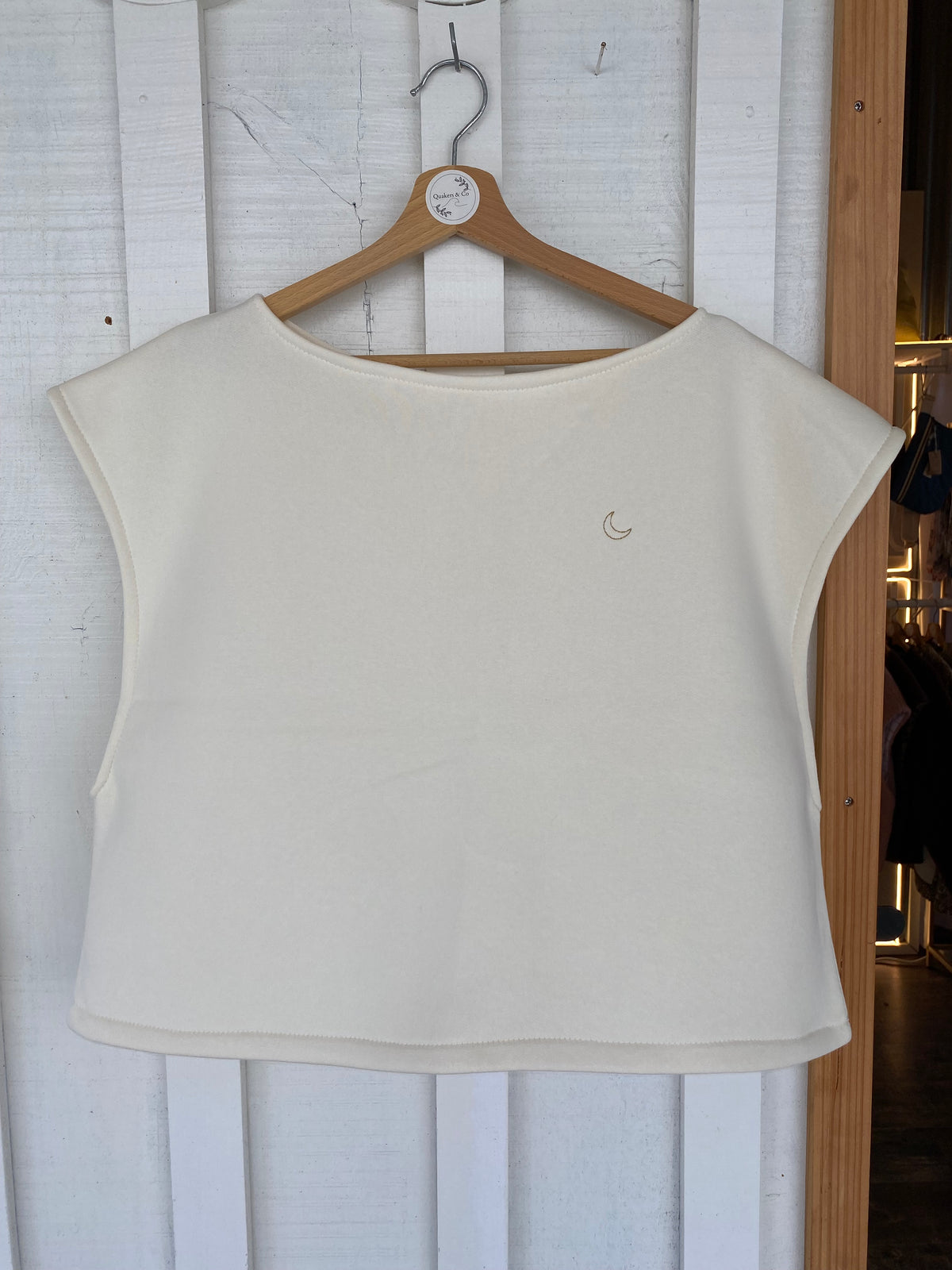 Pull SOFIA - écru, broderie lune