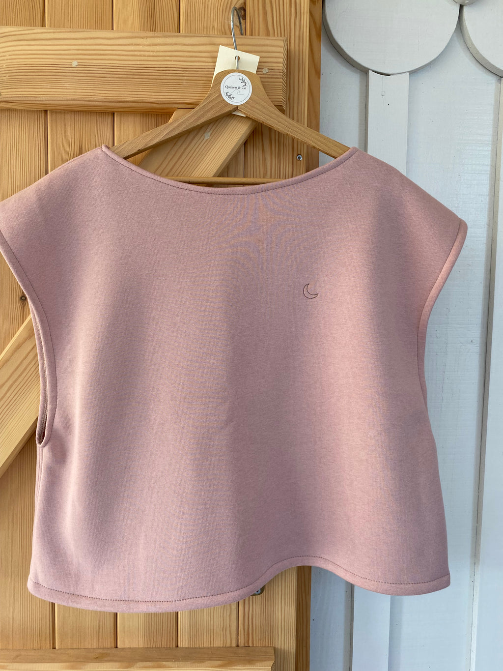 Pull SOFIA - rose, broderie lune