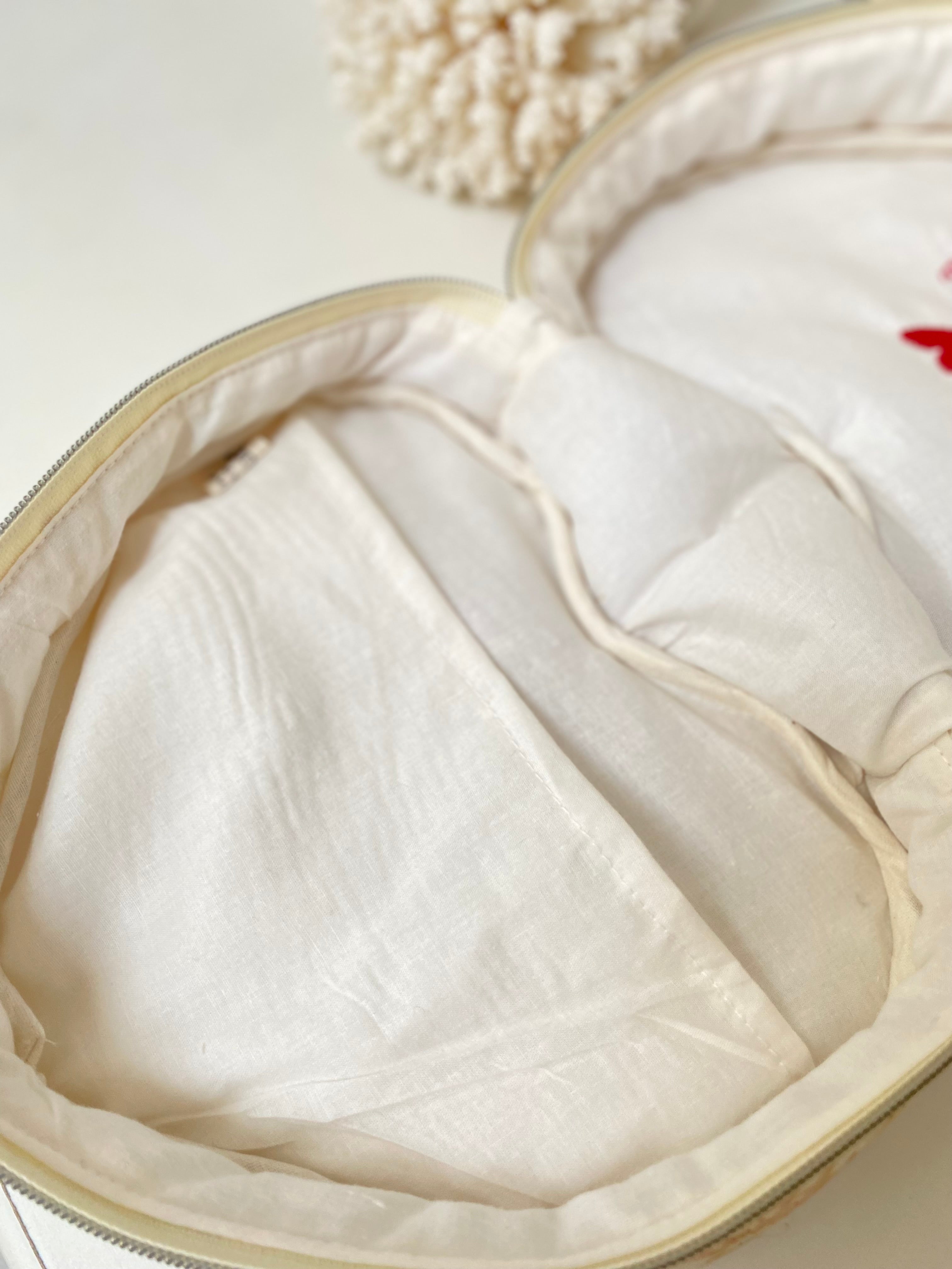 Trousse cœur – Broderie signature artisanale - Flower