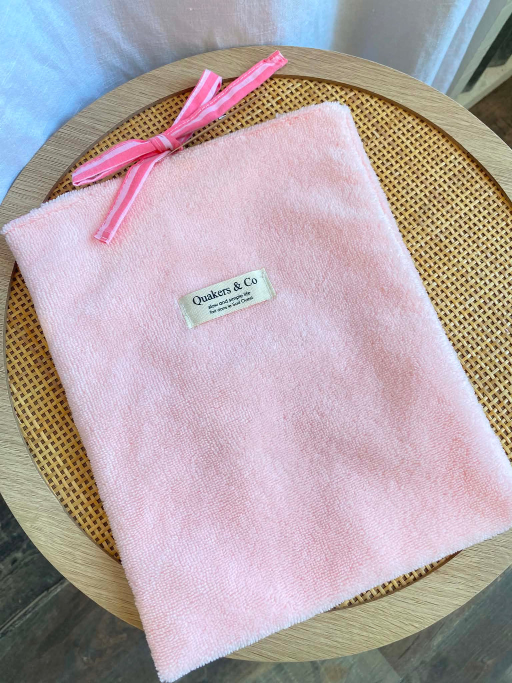 Pochette à livre réversible en éponge de bambou & coton