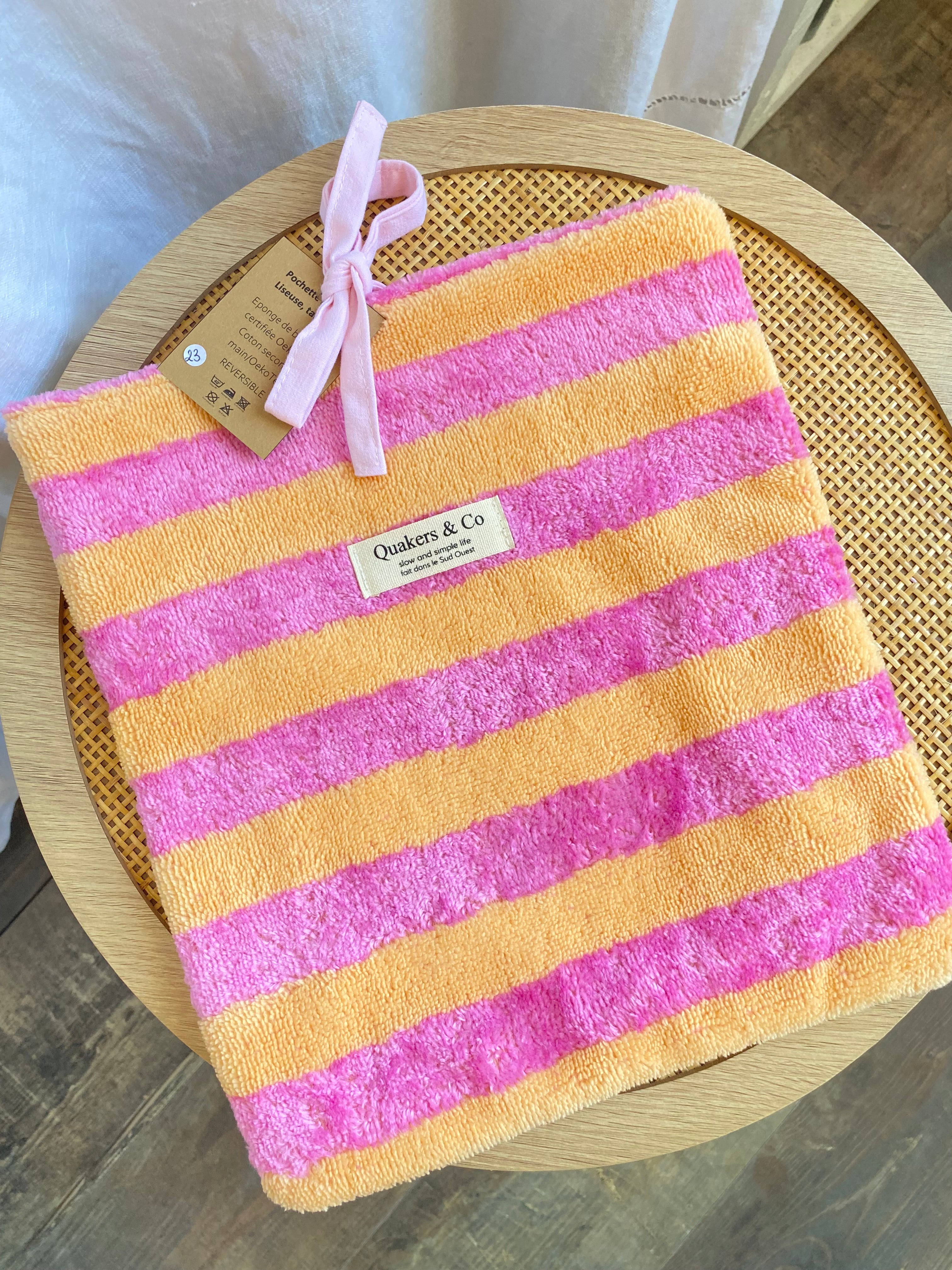 Pochette à livre réversible en éponge de bambou & coton