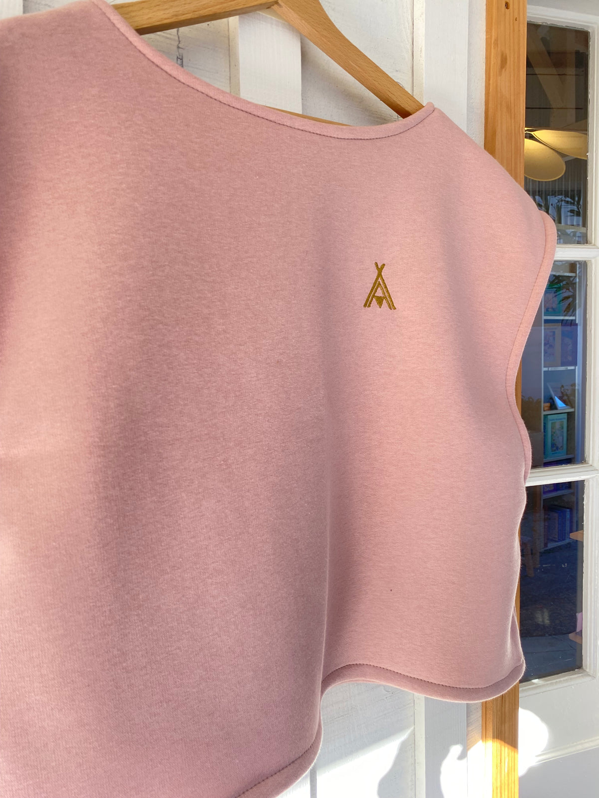 Pull SOFIA - rose, broderie éthnique