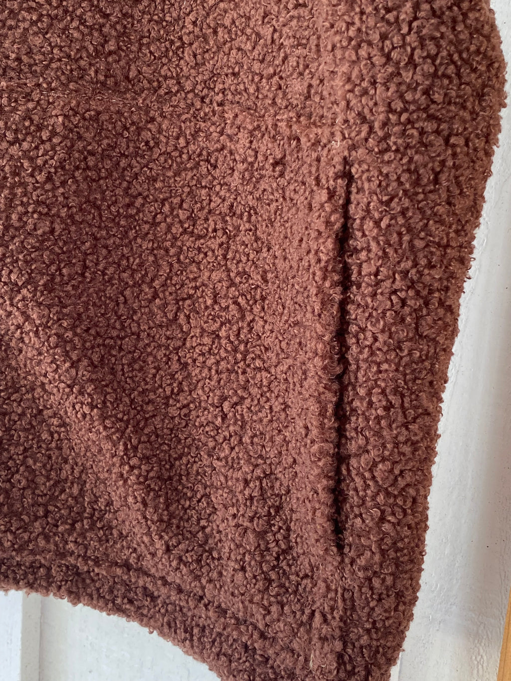 Gilet Suzanne - bouclette marron et gaze de coton léopard