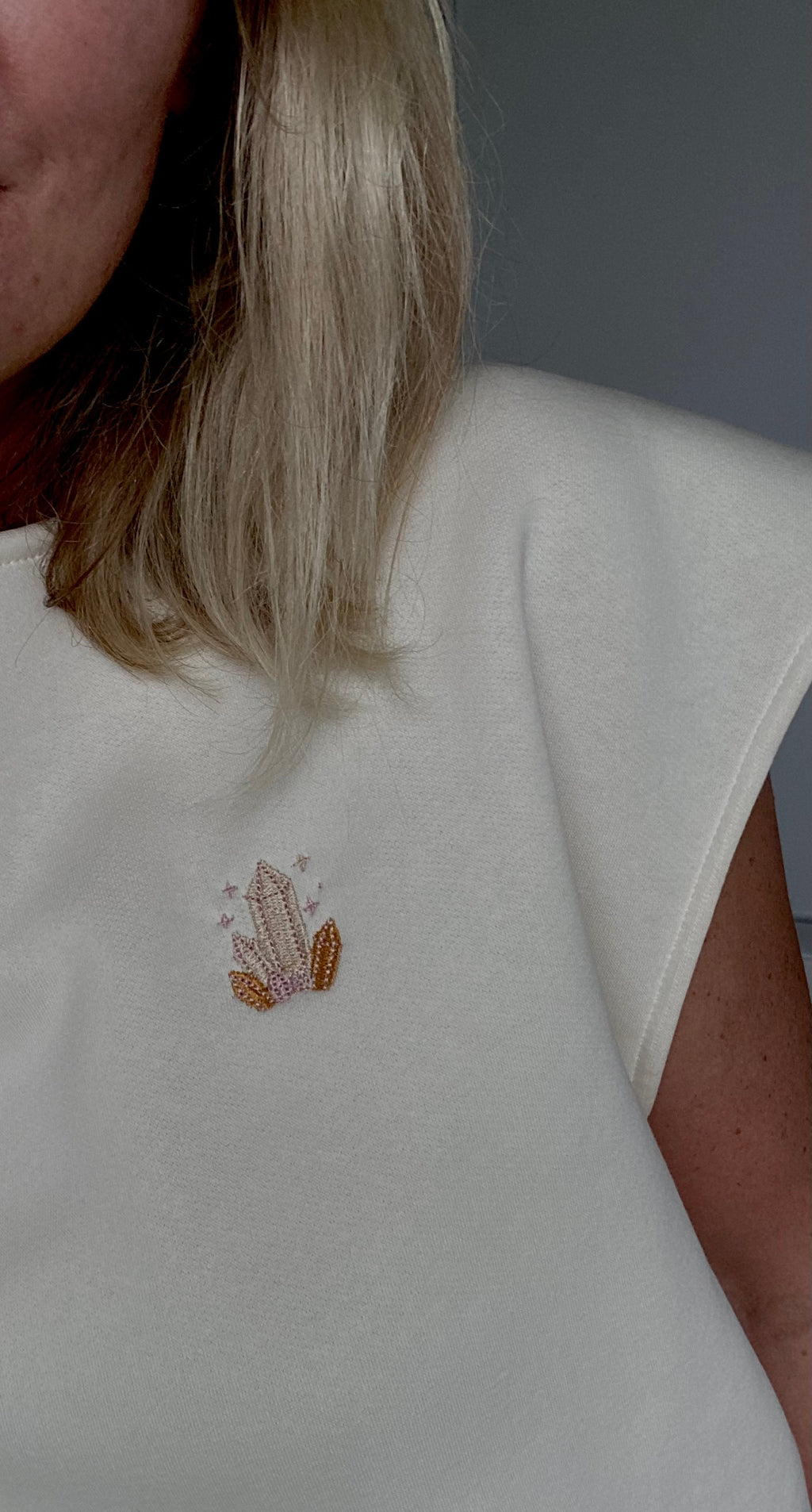 Pull SOFIA - écru, broderie cristaux