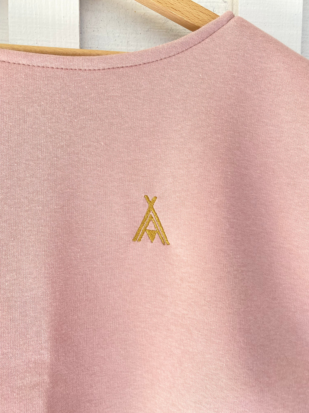 Pull SOFIA - rose, broderie éthnique