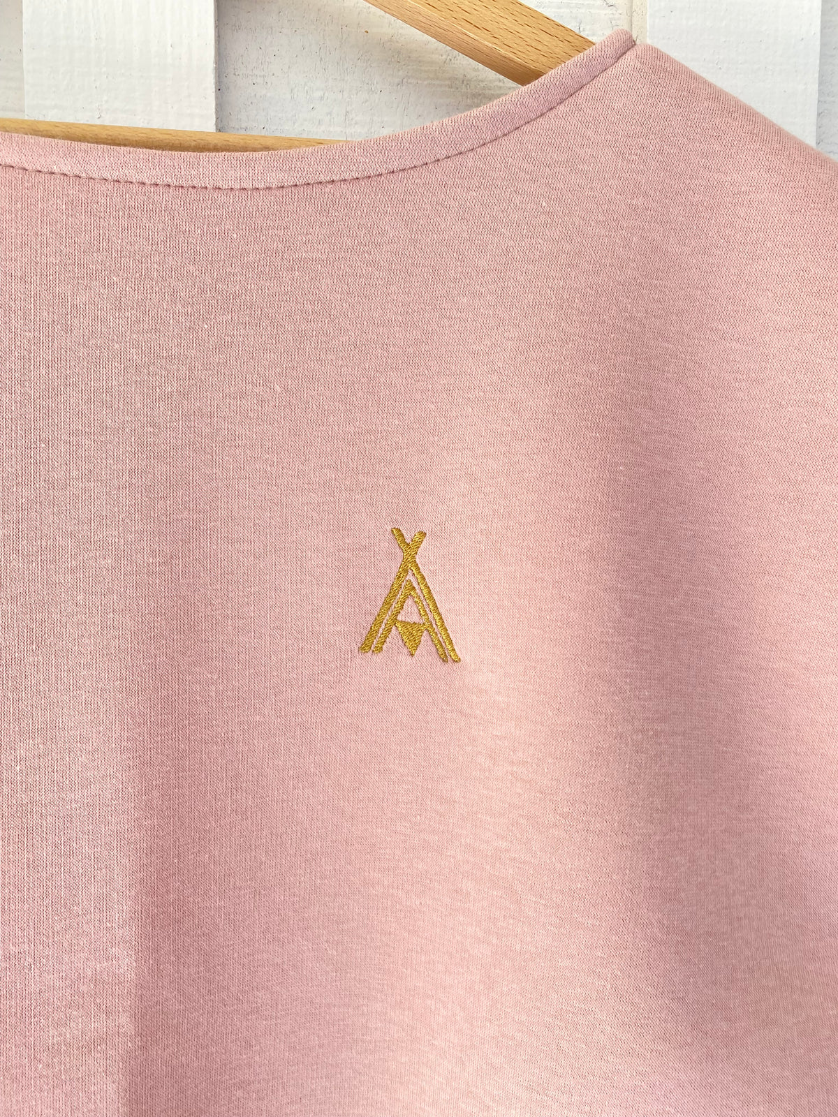 Pull SOFIA - rose, broderie éthnique