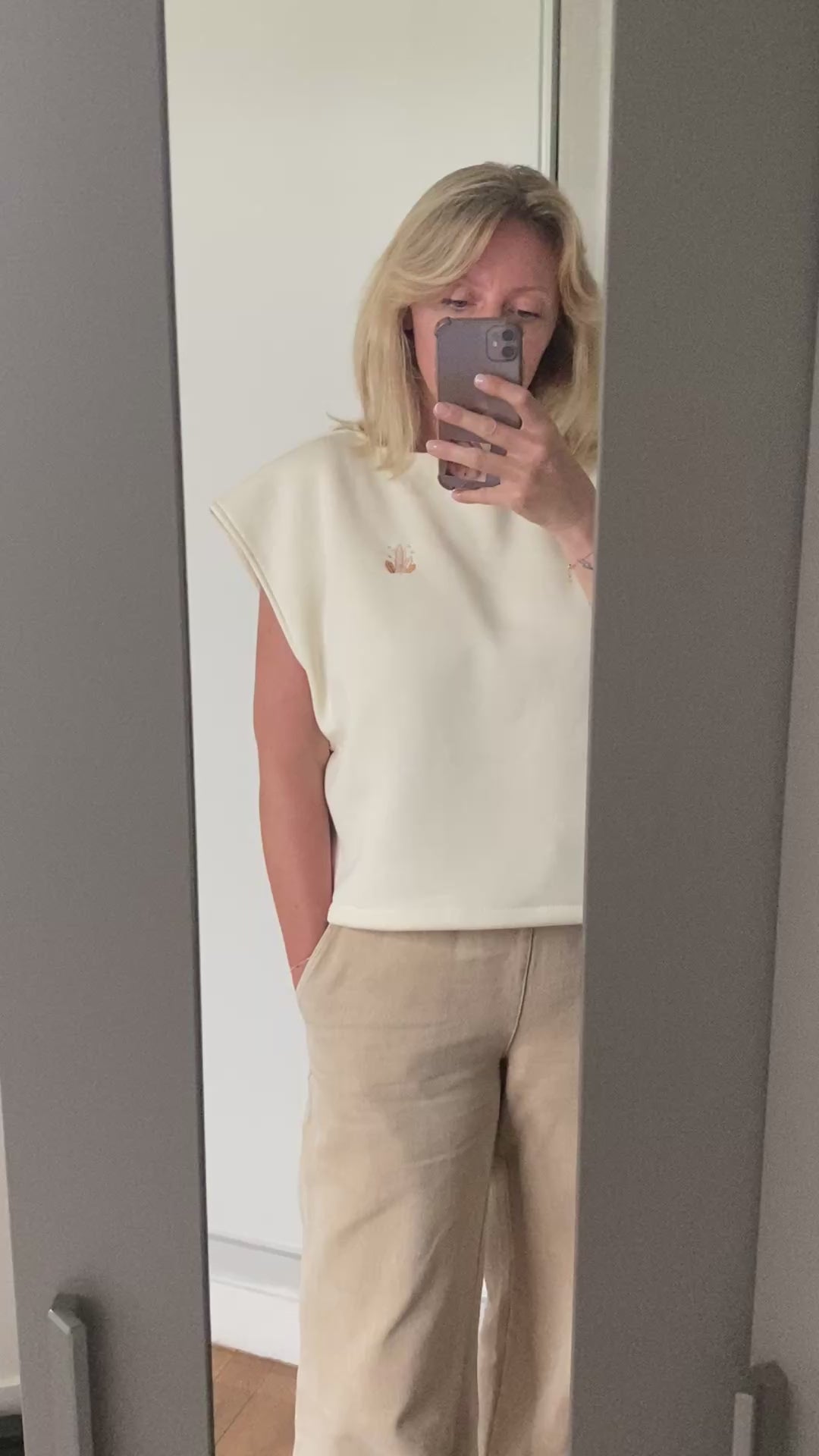 Pull SOFIA - écru, broderie cristaux